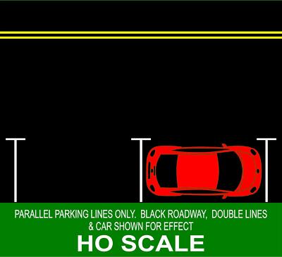 HIGHWAY STREET WHITE PARALLEL PARKING LINES 1/87 HO SCALE TRAIN GARDEN LAYOUT