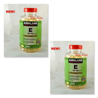 KIRKLAND SIGNATURE VITAMIN E 400 I.U. 2 x 500 SOFTGELS .