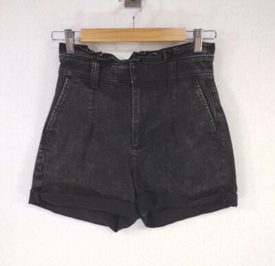 Express Original Women's 2 Paperbag Shortie Extreme High Rise Cotton Off Black