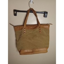 Sundance Burlap And Leather Tote
