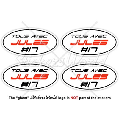 JULES BIANCHI #17 TOUS AVEC Formula 1 Racing Driver Grand Prix 50mm Aufkleber x4