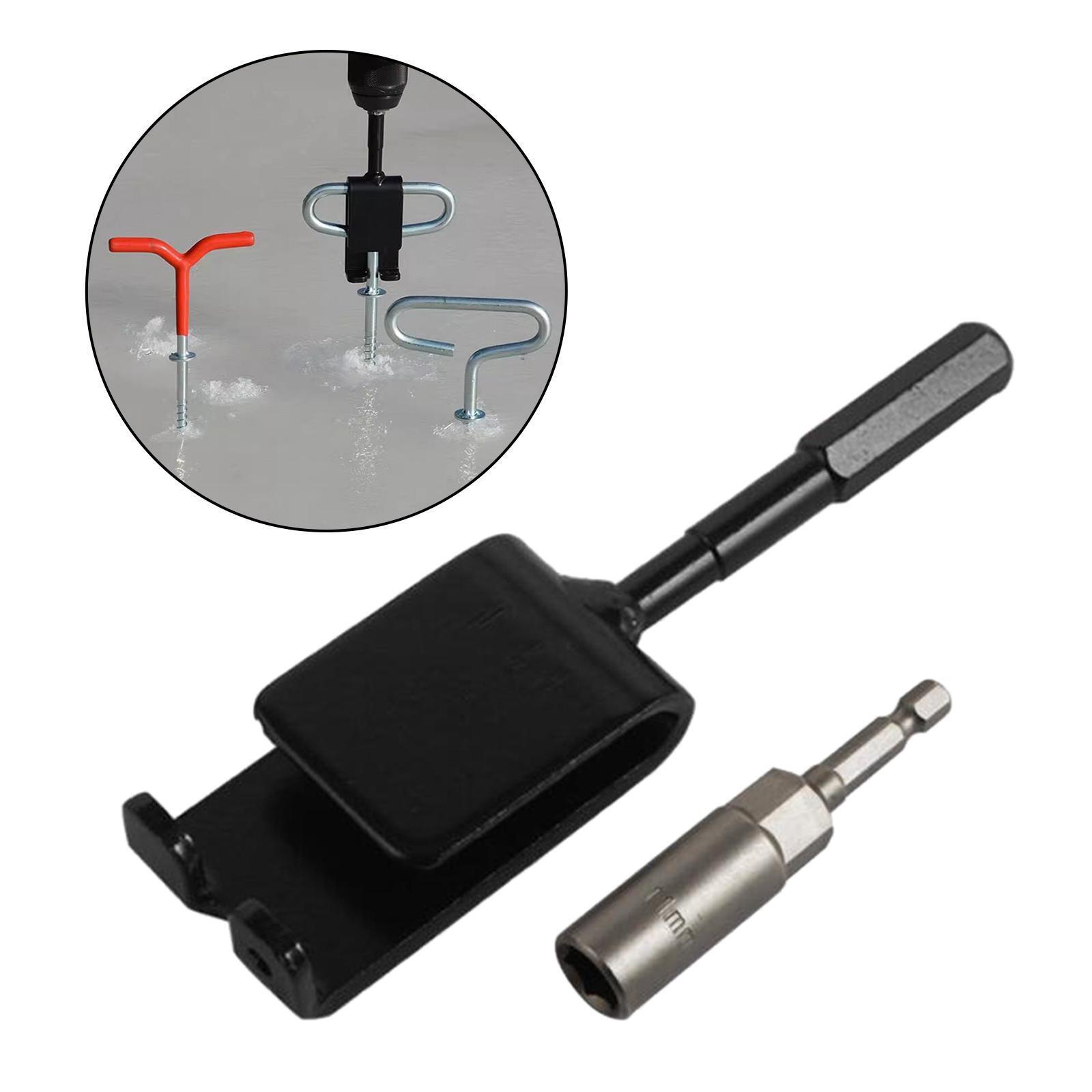 Ice Anchor Drill Adapter with Impact Socket for Setting up Ice Fishing Tent eBay