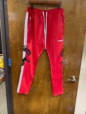 Men NWT "Karter Collection  red/white zippered pockets sweatpants. Size XL
