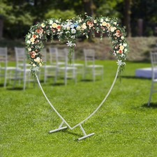 Modern Wedding Arch Heart Shaped Metal stand Flowers Balloon Frame Backdrop USA