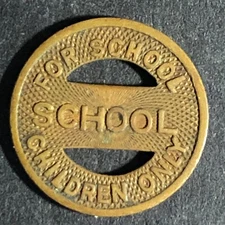 Porto Rico RY. FT & PR. Co. Brass G/F School Children Transit Token 16.44mm VGC