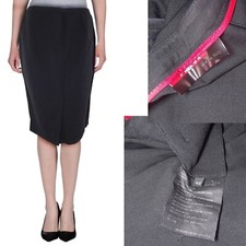 Prada Skirt 42 W28 M Pencil Fitted Longuette Women Black Made Italy Sheath