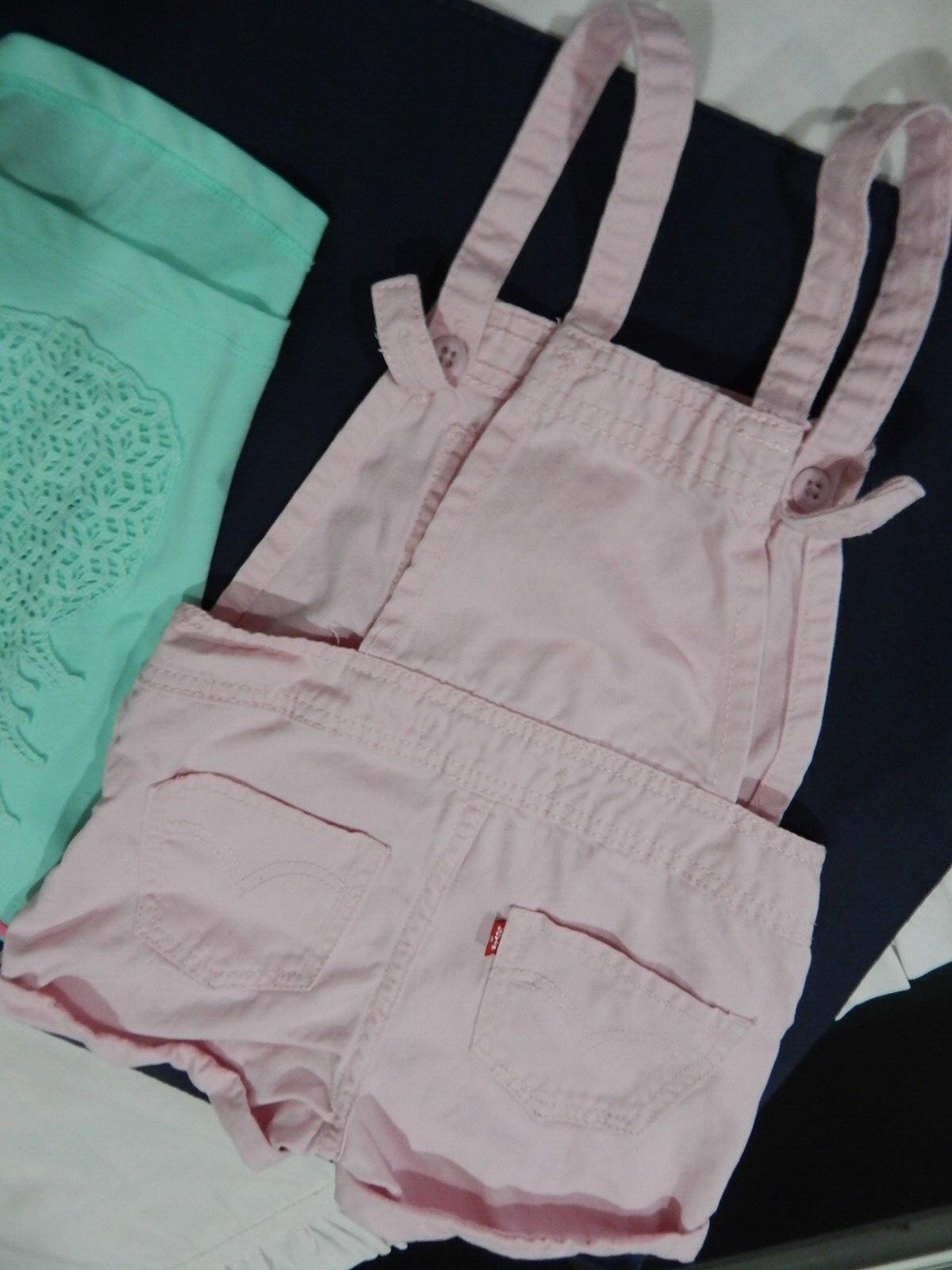 3 Pc Girls 4T Summer Spring Overall Top Pineapple Levis ON sO CUTE image 5