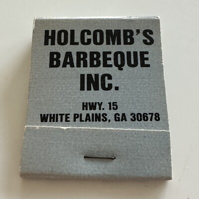 Vintage Full Matchbook - Holcomb s BBQ Inc - White Plains, Georgia