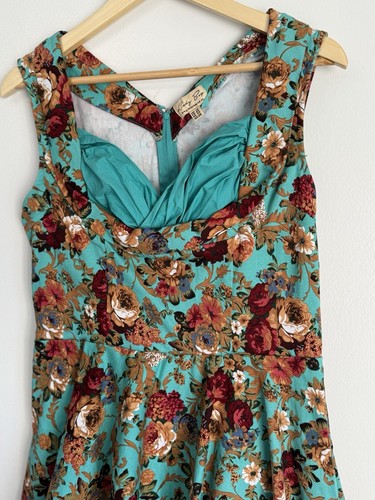 Lindy Bop Ophelia Dress Size XXL Fit Flare Retro Trad Wife Cottagecore Romantic - Picture 5 of 11