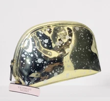 Victoria's Secret Gold Sparkle Accessory Cosmetic Beauty Makeup Travel Bag