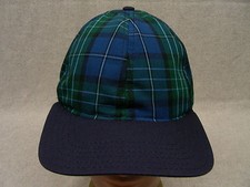 WOLFMARK - BLUE/GREEN PLAID - SMALL SIZE ADJUSTABLE STRAPBACK BALL CAP HAT