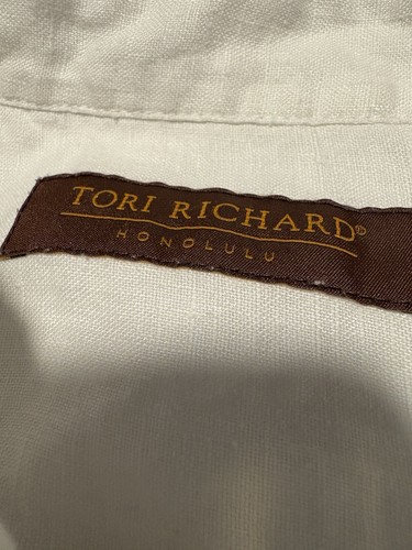 Tori Richard 100% Linen Men’s Long Sleeve Shirt With Embroidered Dragon L - Picture 8 of 9