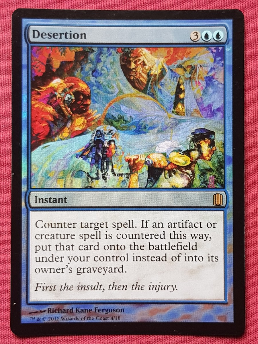 Magic The Gathering COMMANDER'S ARSENAL FOIL DESERTION blue card