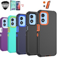 For Motorola Moto G Play 2024 4G Case Non-Slip Shockproof 2 Screen Protector