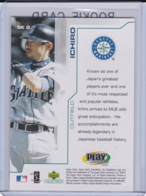 ICHIRO SUZUKI ROOKIE CARD 2001 Upper Deck Play Makers Baseball RC