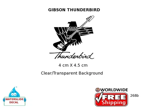 Gibson Thunderbird guitar Decal head stocks Restoration water slide Logo 268b