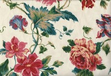 5.50 Yds Interior Fabrics Blush Green Red Blue Teal Cotton Drapery Upholstery