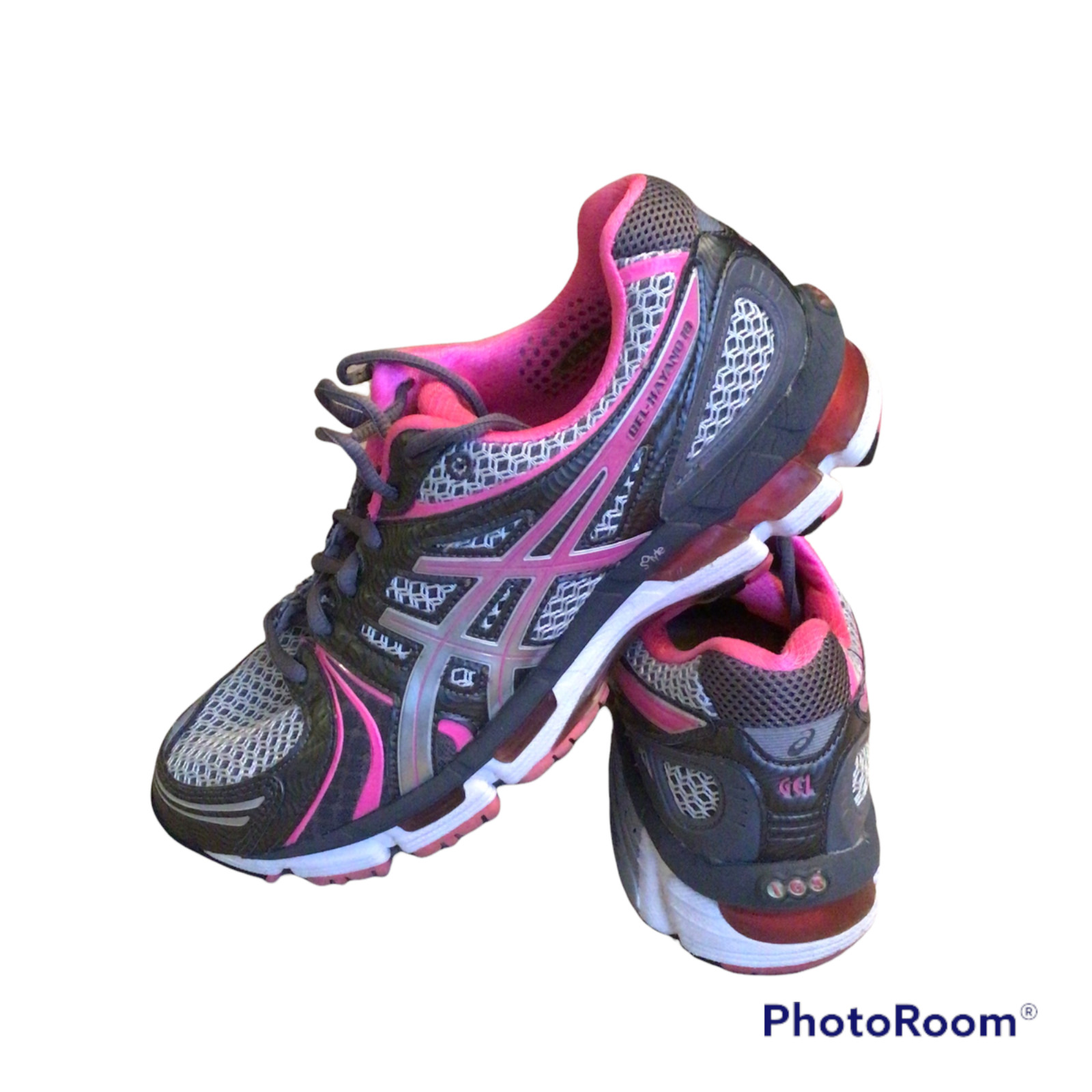 ASICS Gel Hayand 18 Women’s Size 8.5 Pink Silver Solyte Athletic READ NO INSOLES thumbnail 3