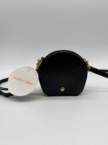 SEE BY CHLOE leather shell mini crossbody bag wristlet - Black - Picture 2 of 11