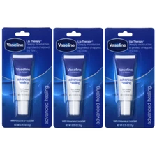 3 Pack Vaseline Lip Therapy Advanced Formula 0.35Oz Each