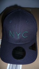 Image of New Era 9FIFTY New York Black  Curved Peak Hat Baseball Cap STRETCH S/M