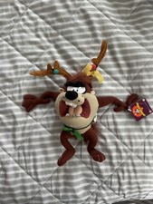 Taz Tasmanian Devil Antlers Christmas Plush Loony Tunes Toy Collectible Nanco