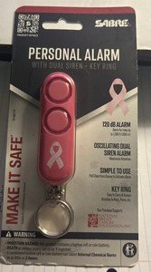 SABRE 120dB Personal Safety Alarm Keychain Pink Key Accessory Dual-Siren New