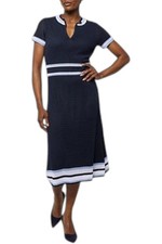 Mark & James by Badgley Mischka Women's Pointelle Sweater Dress Navy