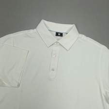 Footjoy Prodry Performance Solid Lisle SS Polo Golf Shirt White Wicking