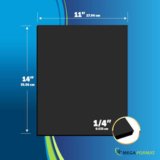 Expanded PVC Plastic Sheets - 11" X 14" Rigid Black Sheet for Crafts, Signage...