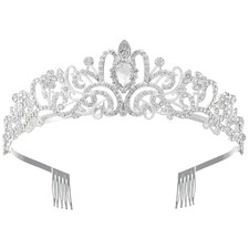 ZeroStage Crystal Tiara Crowns for Women, Girls, Bridal, Prom, Pageant