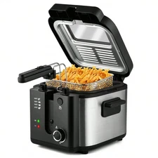 SUSTEAS 1500W Electric Deep Fryer w/ Basket 2.5L Non-Stick Pot Adjustable Temp