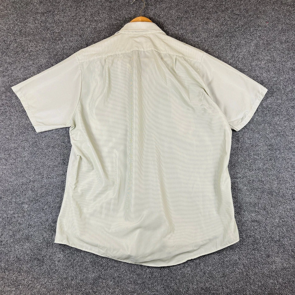 Vintage Pennys Towncraft Shirt Mens XL Green White Striped Rockabilly 50s 60s - Image 2 of 4