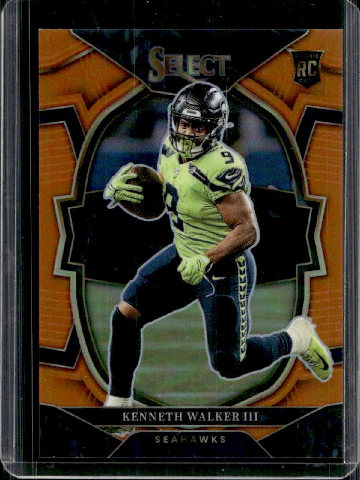 2022 Panini Select Kenneth Walker III RC Orange Prizm Concourse #/49 Seahawks