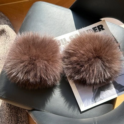 Un par de puños de piel de zorro real para mujer pulsera de invierno muñeca puños de piel guantes mangas - Imagen 16 de 20