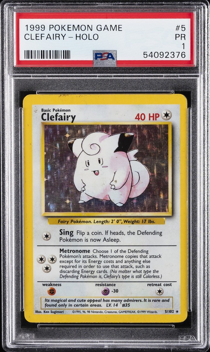 1999 POKEMON BASE SET UNLIMITED #5 CLEFAIRY-HOLO PSA 1 | eBay
