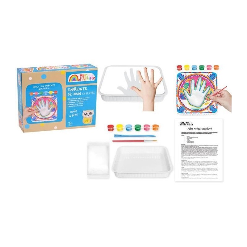 Kit empreinte de la main MAIN D'ARTISTE cadeau de loisir créatif original pour enfant 5 ans