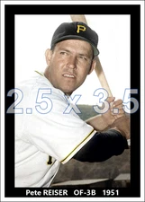 Pete Reiser - 1951 Pittsburgh Pirates - choose a style - colorized print