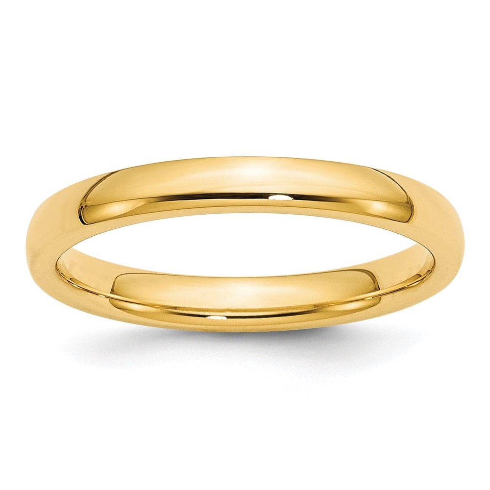 10k Yellow Gold 3mm Standard Weight Comfort Fit Wedding Band Ring Size 6