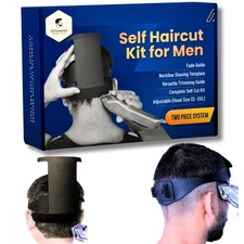Self Haircut Kit for Men | 2Pcs SelfCut Guide for Men Neckline Shaving Templa...