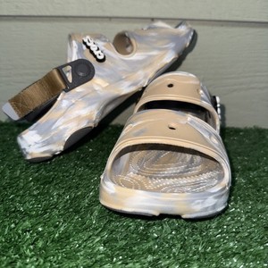 Crocs Classic All-Terrain Marbled Sandal in the "Chai/Multi