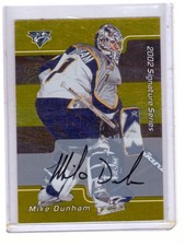 Mike Dunham 2001-02 ITG BAP Signature Series Autograph Gold Card #93
