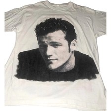 90s Luke Perry Beverly Hills 90210 T-Shirt Rare European Bootleg Front Back XL