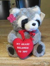 Russ Plush Raccoon, Stuffed Animal w Plastic Tag, Vintage,Mother's Day gift
