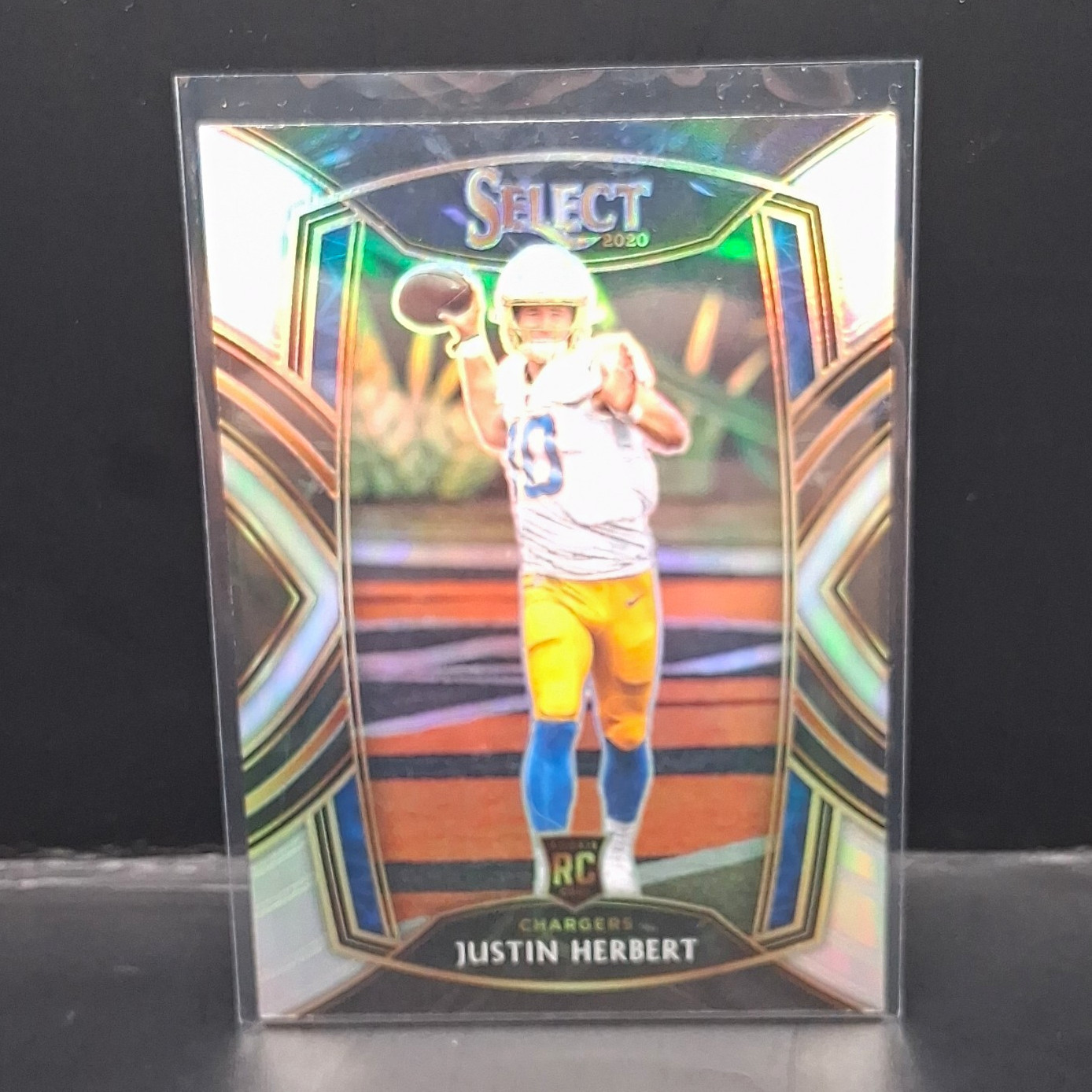 2020 Panini Select Club Level Silver Prizm Rookie Justin Herbert #244 Chargers
