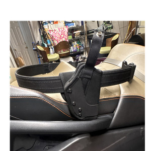 Gun holster,Black Nylon/Plastic Field/Hunting Thigh Holster Rig Belt/Harness R