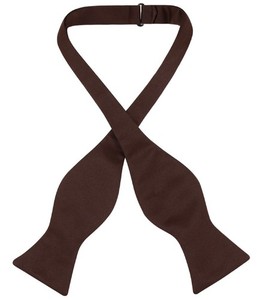 Vesuvio Napoli SELF TIE Bow Tie Solid CHOCOLATE BROWN Color Mens BowTie