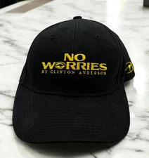 No Worries by Clinton Anderson Black Hat Strapback Cap Down Under Horsemanship