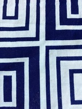 Lightweight Vintage Japanese Yukata Textile Indigo 56.5 x 14.25 GEOMETRIC