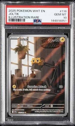 2025 POKEMON WHT EN-WHITE FLARE ILLUSTRATION RARE #116 JOLTIK PSA 10